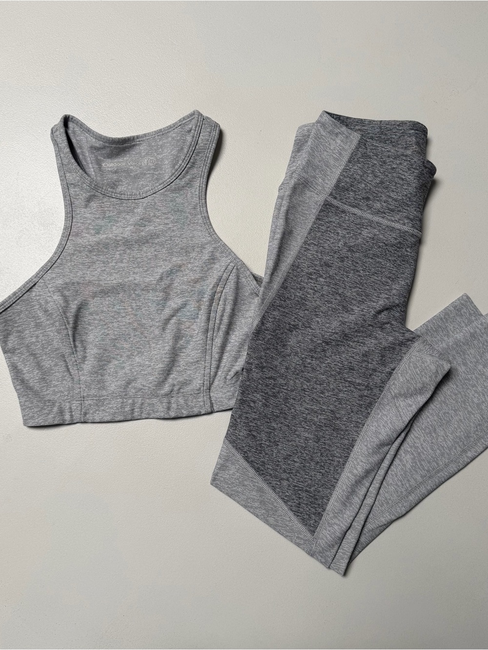Outdoor Voices Gray Seamless Sports Bra and Legging Set
